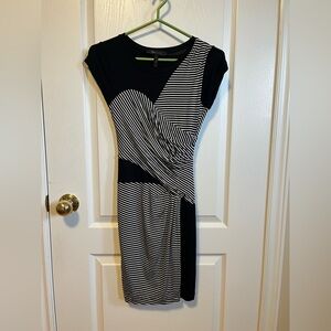 Black and White Striped BCBG Party Dress